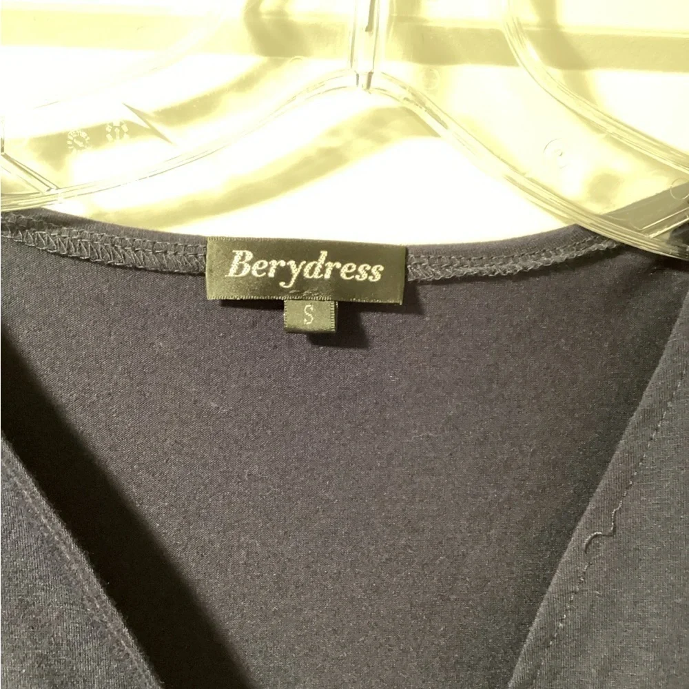 Berydress 3/4 Sleeve V Neck Sheath Casual Party‎ Work Faux Black Wrap Dre… - Picture 5 of 7